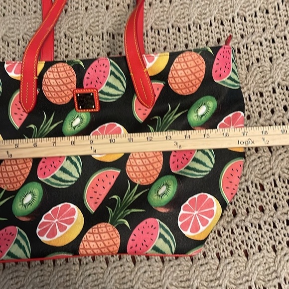 DOONEY & BOURKE Summer Fruit Print Tote Purse Watermelon‎ Pineapple Kiwi 16.5x11 - Picture 16 of 16